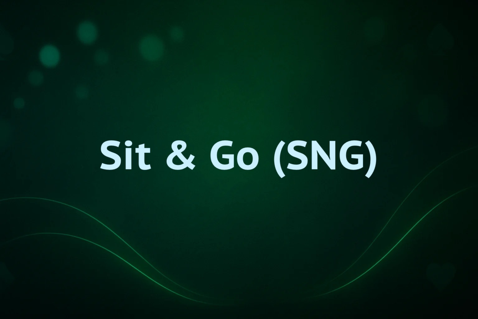 Sit&Go SNG в Pokerdom
